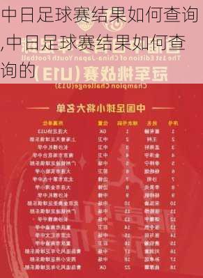 中日足球赛结果如何查询,中日足球赛结果如何查询的