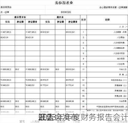 证监会发布
2023年年度财务报告会计
报告