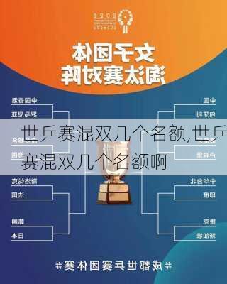 世乒赛混双几个名额,世乒赛混双几个名额啊