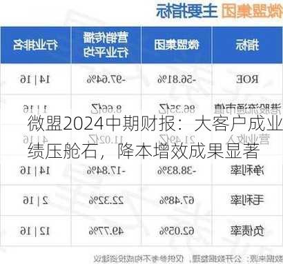 微盟2024中期财报：大客户成业绩压舱石，降本增效成果显著