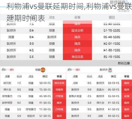 利物浦vs曼联延期时间,利物浦vs曼联延期时间表