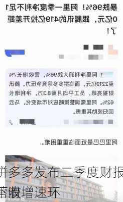 拼多多发布二季度财报 营收增速环
下滑