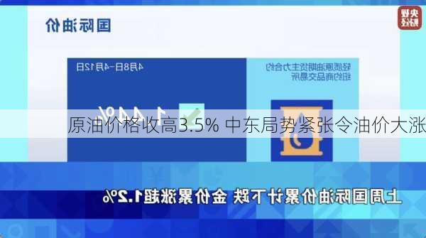 
原油价格收高3.5% 中东局势紧张令油价大涨