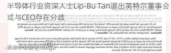 半导体行业资深人士Lip-Bu Tan退出英特尔董事会 或与CEO存在分歧