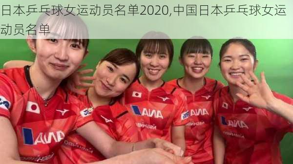 日本乒乓球女运动员名单2020,中国日本乒乓球女运动员名单