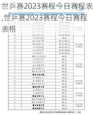 世乒赛2023赛程今日赛程表,世乒赛2023赛程今日赛程表格