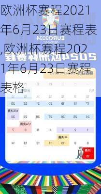 欧洲杯赛程2021年6月23日赛程表,欧洲杯赛程2021年6月23日赛程表格