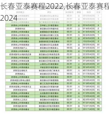 长春亚泰赛程2022,长春亚泰赛程2024