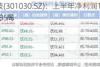 仕净科技(301030.SZ)：上半年净利润1.29亿元，同
增长24.85%