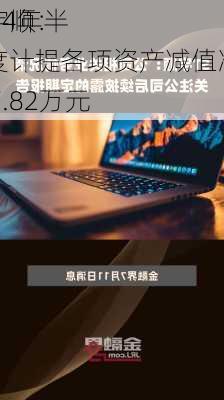 ST宇顺：
2024年半年度计提各项资产减值准备207.82万元