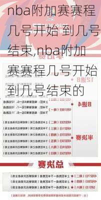 nba附加赛赛程几号开始 到几号结束,nba附加赛赛程几号开始 到几号结束的