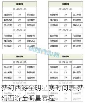 梦幻西游全明星赛时间表,梦幻西游全明星赛程