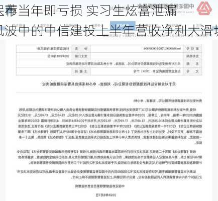 保荐
上市当年即亏损 实习生炫富泄漏风波中的中信建投上半年营收净利大滑坡