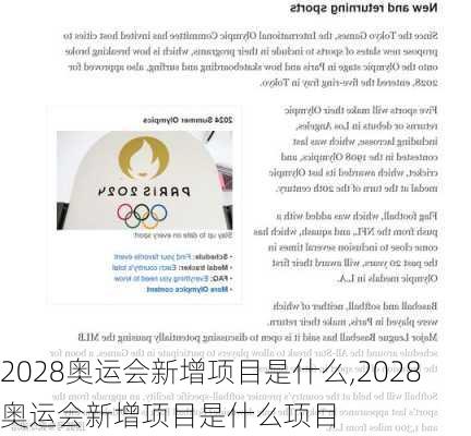 2028奥运会新增项目是什么,2028奥运会新增项目是什么项目