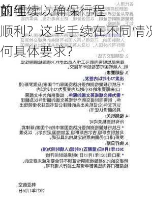 如何
前往
的手续以确保行程顺利？这些手续在不同情况下有何具体要求？