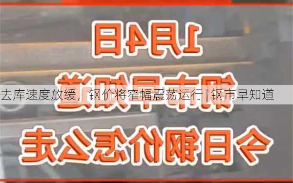 去库速度放缓，钢价将窄幅震荡运行 | 钢市早知道