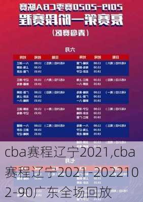 cba赛程辽宁2021,cba赛程辽宁2021-2022102-90广东全场回放