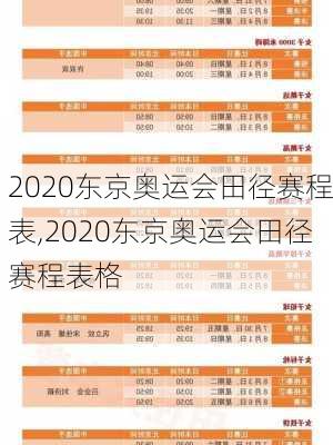 2020东京奥运会田径赛程表,2020东京奥运会田径赛程表格