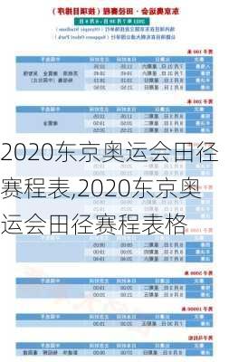 2020东京奥运会田径赛程表,2020东京奥运会田径赛程表格