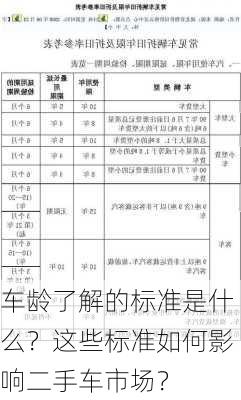 车龄了解的标准是什么？这些标准如何影响二手车市场？