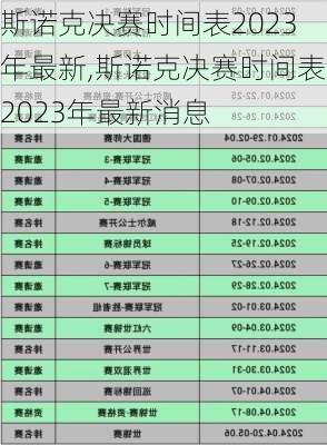 斯诺克决赛时间表2023年最新,斯诺克决赛时间表2023年最新消息