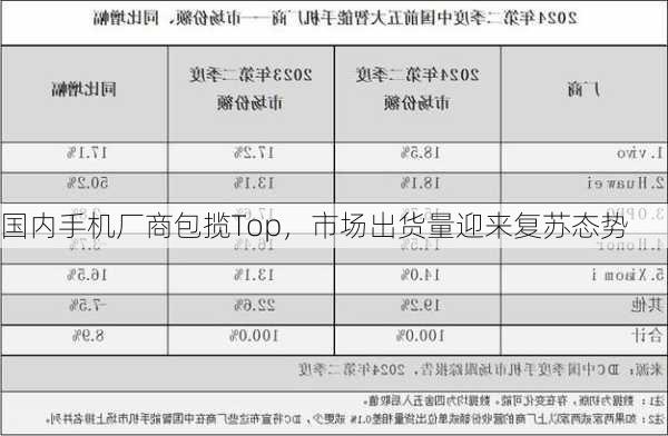 国内手机厂商包揽Top，市场出货量迎来复苏态势