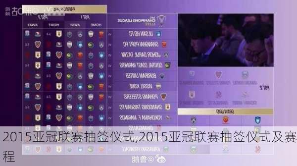 2015亚冠联赛抽签仪式,2015亚冠联赛抽签仪式及赛程
