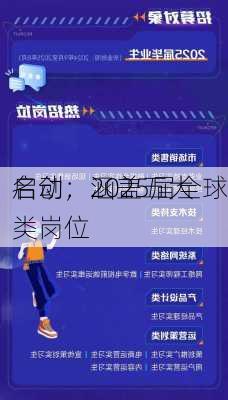 名创：2025届全球
启动，涵盖五大类岗位