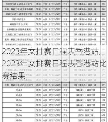 2023年女排赛日程表香港站,2023年女排赛日程表香港站比赛结果