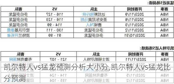 凯尔特人vs猛龙预测分析大小分,凯尔特人vs猛龙比分预测