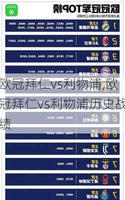 欧冠拜仁vs利物浦,欧冠拜仁vs利物浦历史战绩