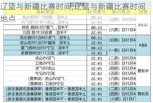 辽篮与新疆比赛时间,辽篮与新疆比赛时间地点