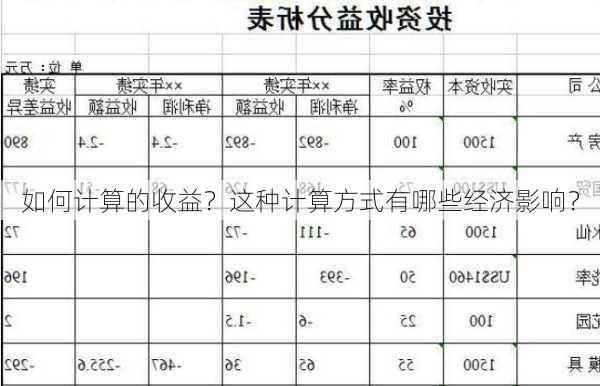 如何计算的收益？这种计算方式有哪些经济影响？