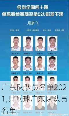 广东队队员名单2021,乒乓球广东队队员名单