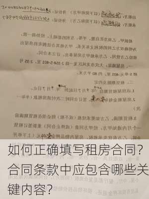 如何正确填写租房合同？合同条款中应包含哪些关键内容？