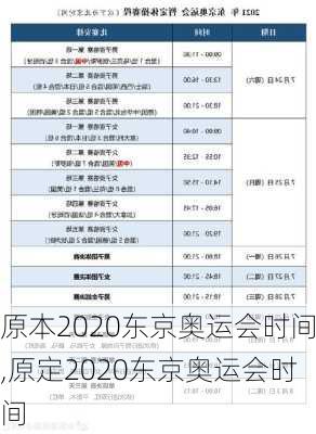 原本2020东京奥运会时间,原定2020东京奥运会时间