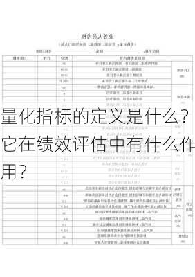 量化指标的定义是什么？它在绩效评估中有什么作用？