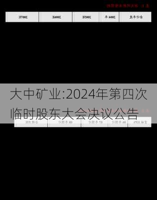 大中矿业:2024年第四次临时股东大会决议公告