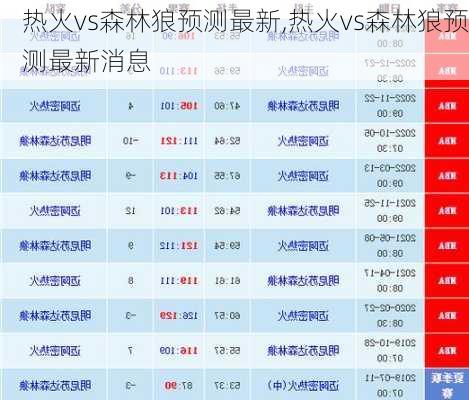 热火vs森林狼预测最新,热火vs森林狼预测最新消息