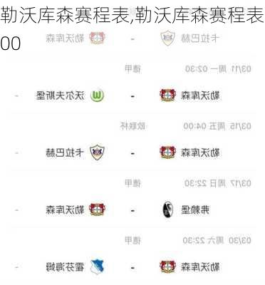 勒沃库森赛程表,勒沃库森赛程表500