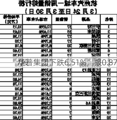 华普集团下跌6.51%，报0.87
/股