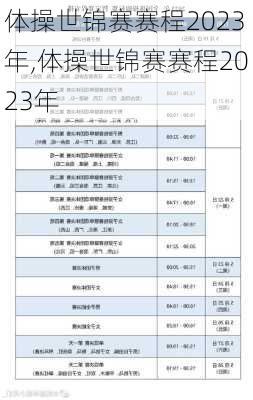 体操世锦赛赛程2023年,体操世锦赛赛程2023年