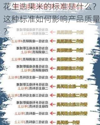 花生选果米的标准是什么？这种标准如何影响产品质量？