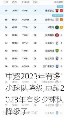 中超2023年有多少球队降级,中超2023年有多少球队降级了