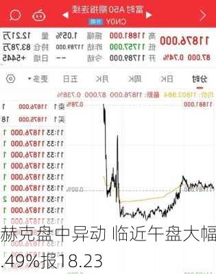 赫克盘中异动 临近午盘大幅下跌5.49%报18.23
