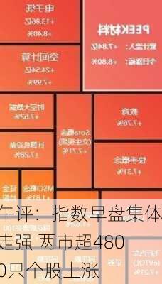 午评：指数早盘集体走强 两市超4800只个股上涨