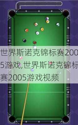 世界斯诺克锦标赛2005游戏,世界斯诺克锦标赛2005游戏视频