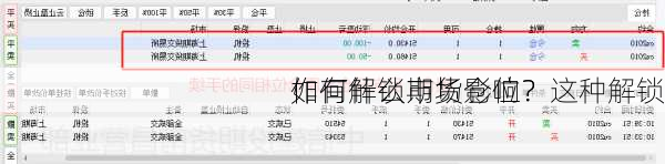 如何解锁期货仓位？这种解锁
作有什么市场影响？