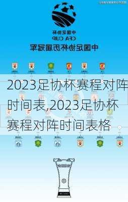 2023足协杯赛程对阵时间表,2023足协杯赛程对阵时间表格