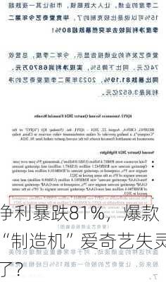 净利暴跌81%，爆款“制造机”爱奇艺失灵了？